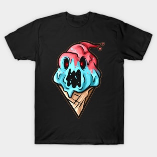 Scary Monster Zombie Demon Soft Ice Cream Cone Halloween T-Shirt